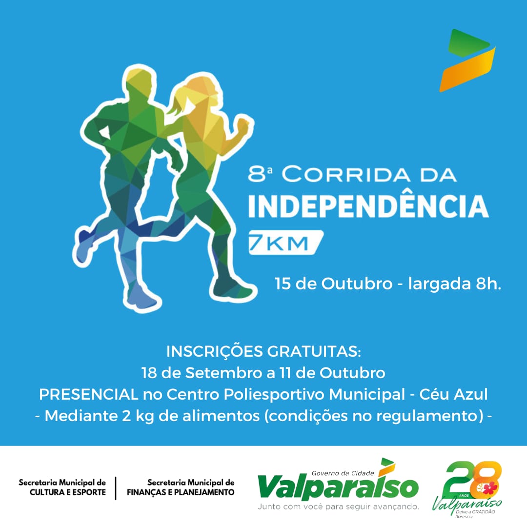 8 CORRIDA DA INDEPENDÊNCIA DE VALPARAÍSO DE GOIÁS – RESULTADOS -2023